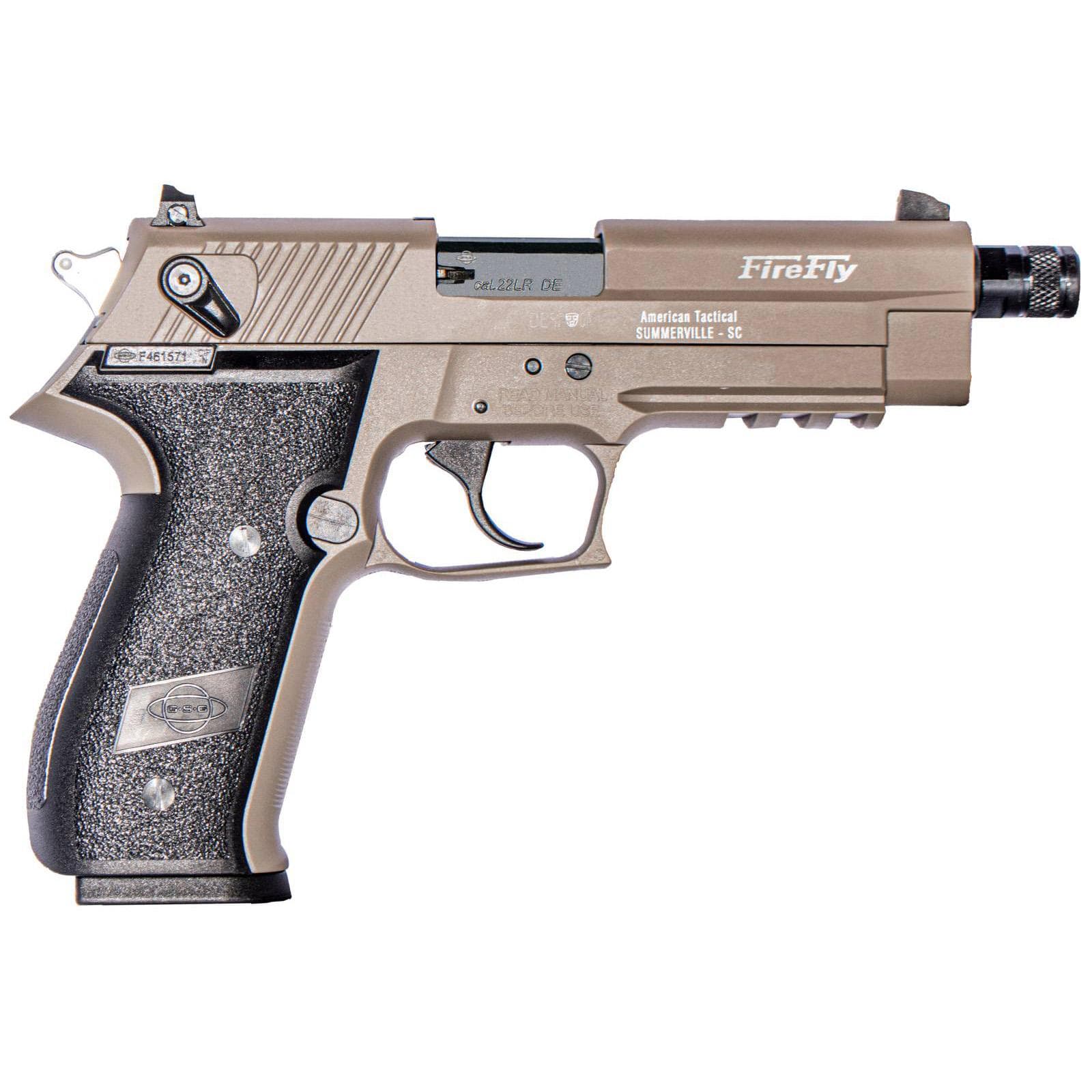 ATI GSG Firefly Handgun .22 LR 13RD Magazine(1) 4.9 Threaded Barrel Tan Frame