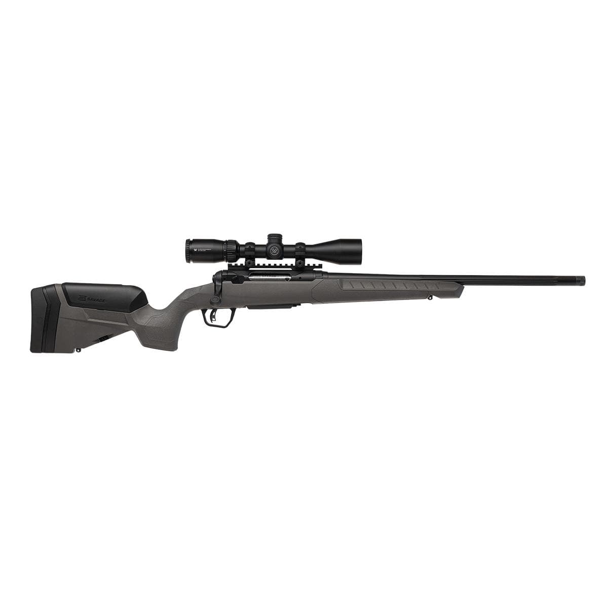 Savage 110 Trail Blazer XP Rifle 6.5 Creedmoor 4RD Capacity 20" Threaded Fluted Barrel Flat Dark Gray Stock W/Crossfire II 3-9X40