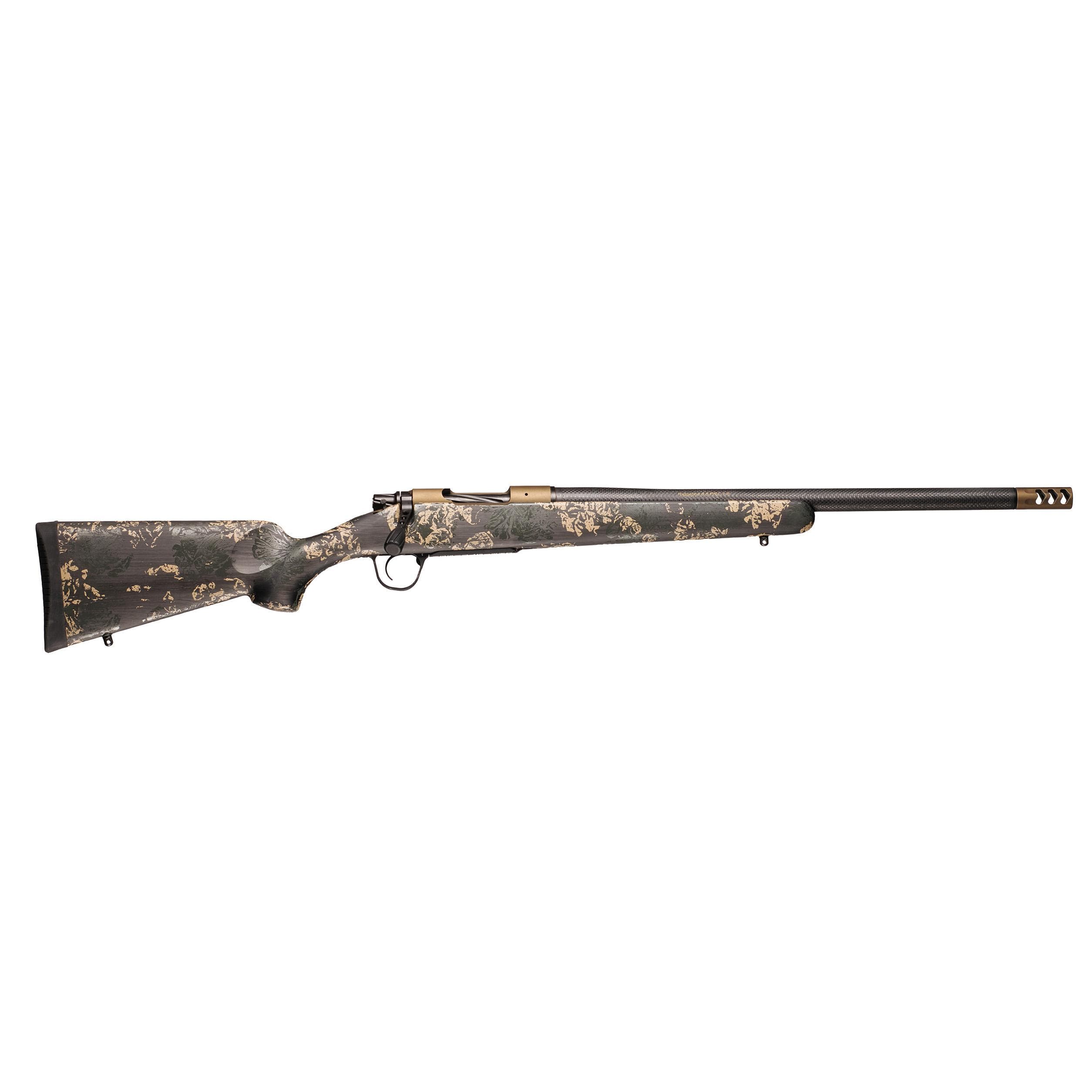 Christensen Arms Ridgeline FFT Rifle 22 Creedmoor 4RD Capacity 20" Threaded Carbon Fiber Barrel Burnt Bronze W/Green & Tan Accented Stock