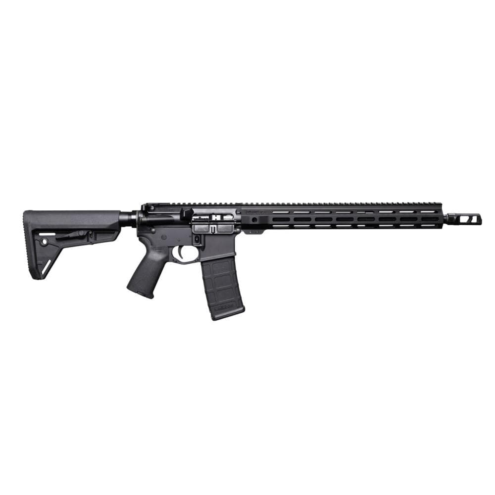 Bushmaster Bravo Zulu-CA AR15 Rifle - Black | 5.56NATO | 16" Barrel | 14" BFI Free Float M-LOK Rail | Thril Buttstock, Pistol Grip & MAG | Snake Charmer Muzzle Brake | DM2S 2 Stage Trigger | Fixed 10RD MAG | CA Compliant