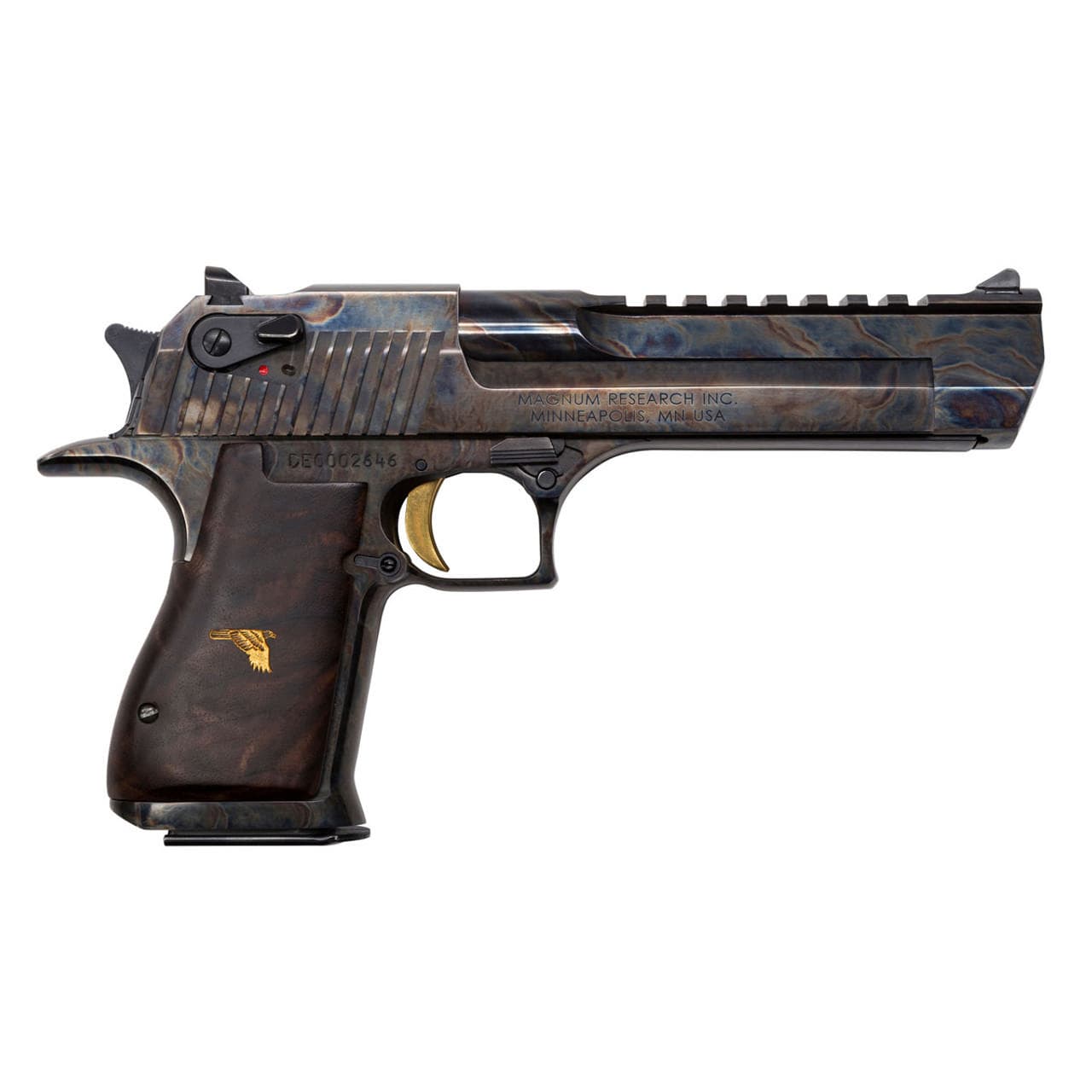 Magnum Research Case Hardened Desert Eagle Mark XIX Handgun .357 Magnum 9RD Magazine 6" Barrel Walnut Grips