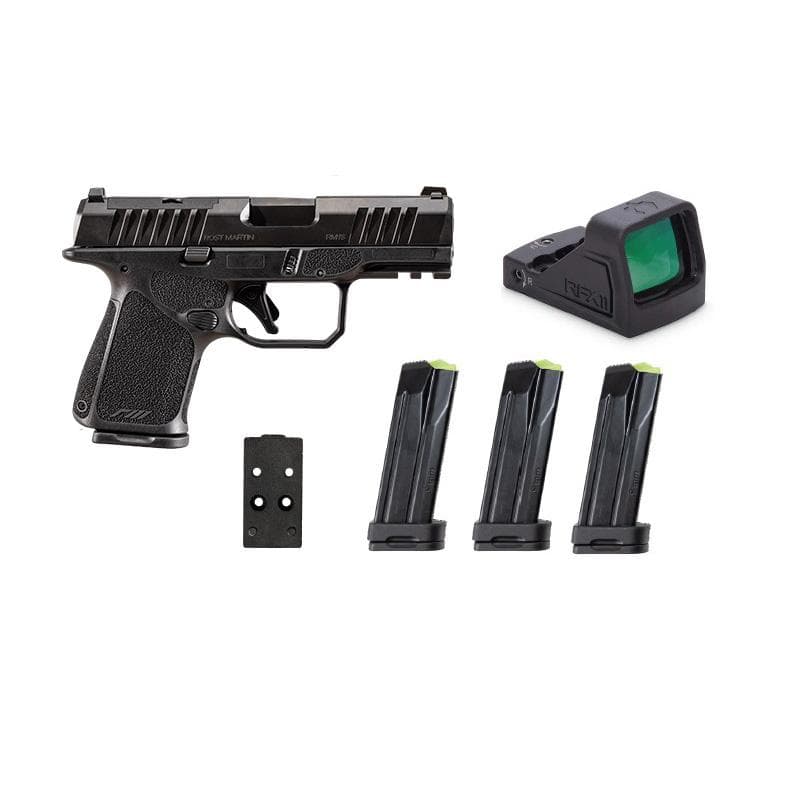 Rost Martin RM1S Handgun 9MM Luger 12(1)&15(3)rd Magazines 3.6" Barrel Black Black Viridian Red Dot Pistol Case