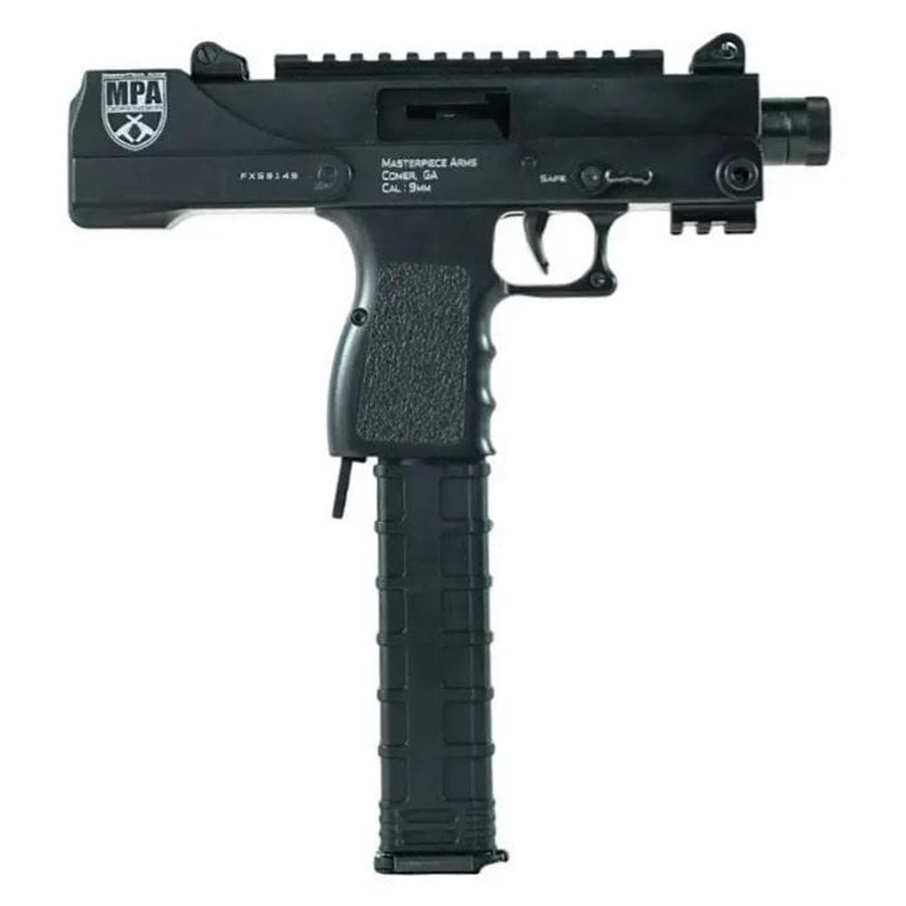 Masterpiece Arms Pistol - Black | 9MM | 6" Threaded Barrel | 30RD | W/ Barrel Extension