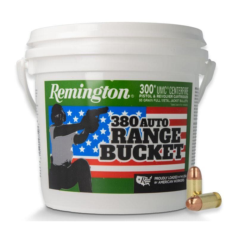 Remington UMC Range Bucket Handgun Ammunition .380 Auto 95 Gr FMJ 955 FPS 300/Ct