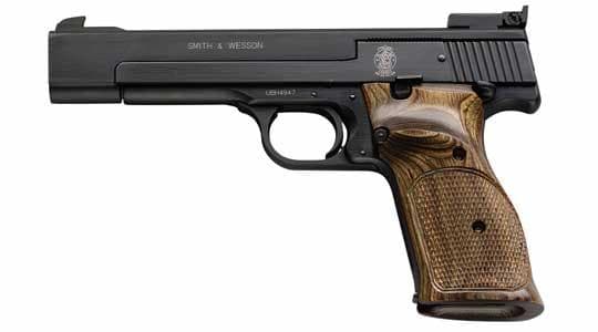 S&W M41 Handgun .22 LR 10RD Magazine 5.5" Barrel Adj Sight Wood Grips