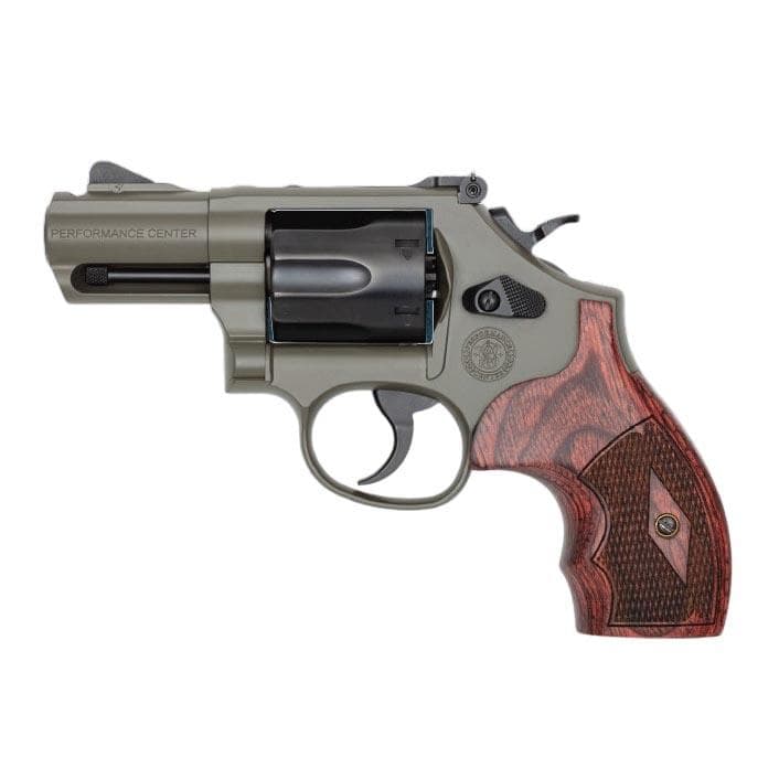 S&W PC Model 19 Carry Comp Handgun .357 MAG/.38 Spl(+p) 6RD Capacity 2.5" Barrel Moss Cerakote Rosewood Grip