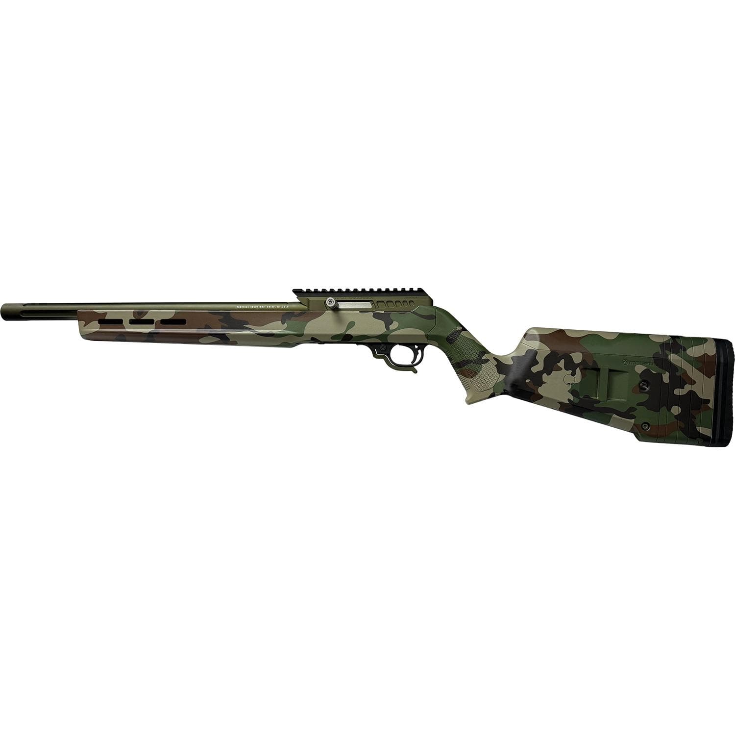 Tacsol X-Ring VR Rifle .22 LR 10RD Capacity 16.5" 1/2X28 Threaded Barrel Woodland Camo