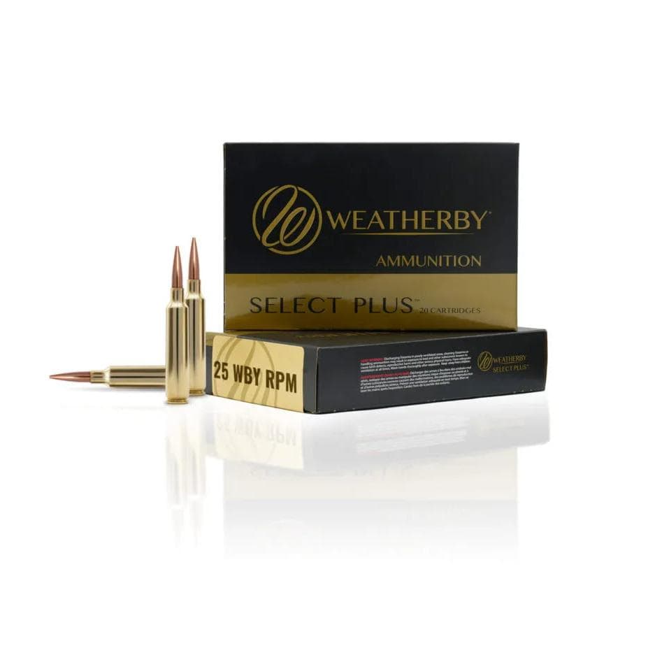 Weatherby Select Plus Hammer Custom Rifle Ammunition 25 Wby RPM 107GR PT 3350 FPS 20/Ct