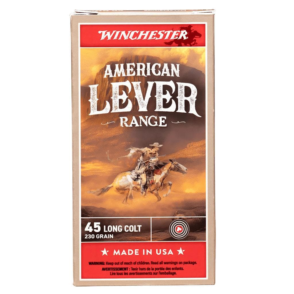 Winchester American Lever Range Ammunition .45 Colt 250GR LFN 900 FPS 50/Ct