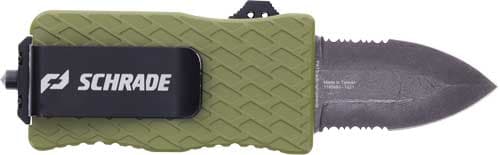 Schrade Knife Uproar MINI D/a - OTF 1.9" Dagger Point OD Green
