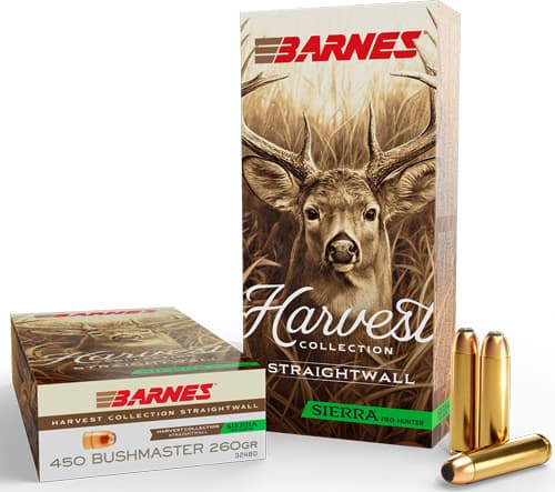 Barnes Harvest Collection Sierra Pro-Hunter Ammunition 450 Bushmaster 260GR FN 2165 FPS 20/Ct