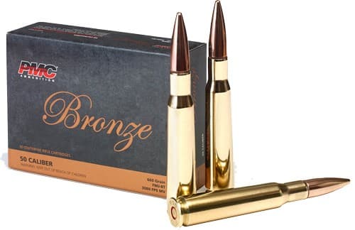 PMC Bronze Rifle Ammunition .50 BMG 660 Gr Fmjbt 10/Ct