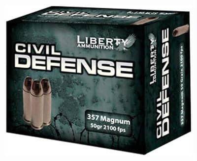 Liberty Civil Defense Handgun Ammunition .357 MAG 50 Gr SCHP 2100 FPS 20/Ct