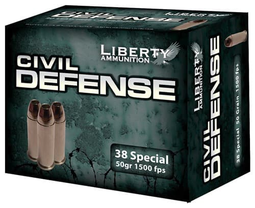 Liberty Civil Defense Handgun Ammunition .38 Spl 50 Gr SCHP 1500 FPS 20/Ct