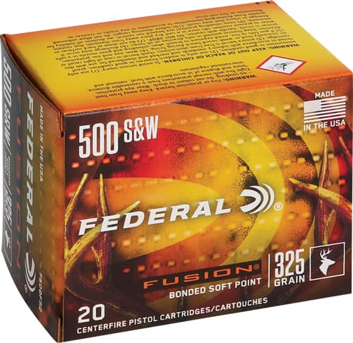 Federal Fusion Handgun Ammunition .500 S&W 325GR JSP 1450 FPS 20/Ct