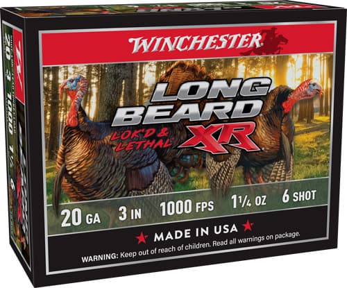 Winchester Long Beard XR Shotshells 20 Ga 3" 1-1/4OZ 1000 FPS #6 10/Ct