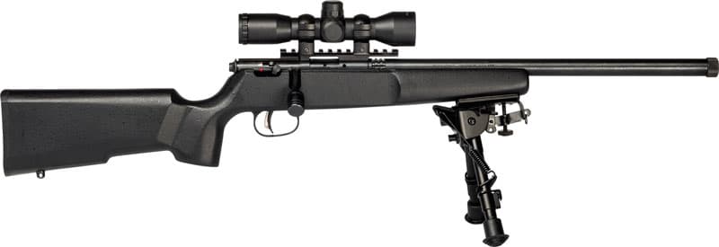 Savage Rascal Series Target XP Rifle .22 LR Single Shot 16.13" Barrel Synthetic Stock-Black Scope and Bi-Pod